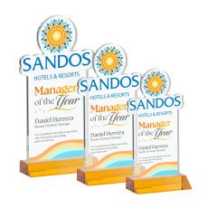 EdgeCraft Rectangle Full Color on Mitered - Amber (Ocean) - Custom Trophies