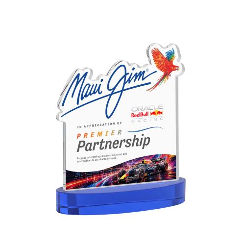 Awards and Plaques - Crystal Trophies - EdgeCraft Square Full Color on Alberton - Blue (via Ocean)