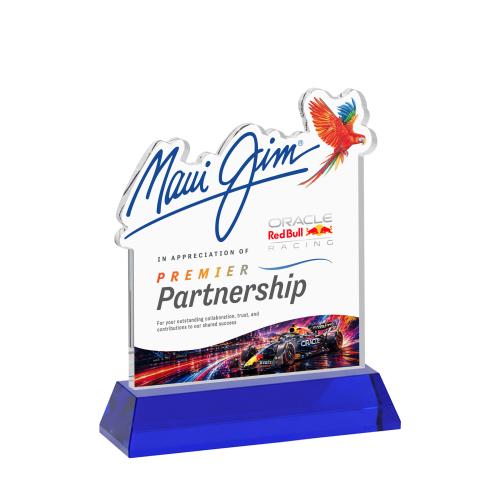 Awards and Plaques - Crystal Trophies - EdgeCraft Square Full Color on Hartford - Blue (via Ocean)