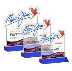 EdgeCraft Square Full Color on Mitered - Blue (via Ocean) - Crystal Trophies