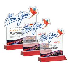 EdgeCraft Square Full Color on Mitered - Red (via Ocean) - Crystal Trophies