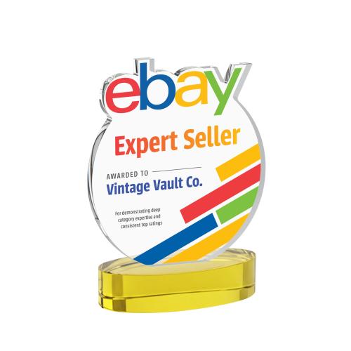 Awards and Plaques - Crystal Trophies - EdgeCraft Round Full Color on Alberton - Gold (via Ocean)