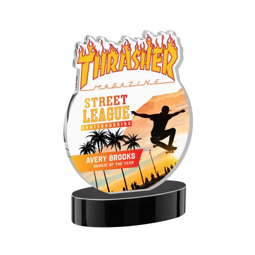 Awards and Plaques - Crystal Trophies - EdgeCraft Round Full Color on Alberton - Black (via Ocean)