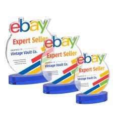 EdgeCraft Round Full Color on Alberton - Blue (via Ocean) - Crystal Trophies