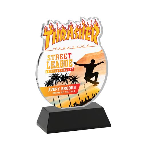 Awards and Plaques - Crystal Trophies - EdgeCraft Round Full Color on Hartford - Black (via Ocean)