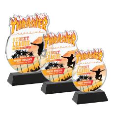 EdgeCraft Round Full Color on Hartford - Black (via Ocean) - Crystal Trophies