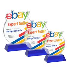 EdgeCraft Round Full Color on Hartford - Blue (via Ocean) - Crystal Trophies