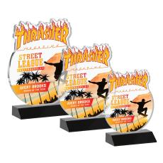 EdgeCraft Round Full Color on Mitered - Black (via Ocean) - Crystal Trophies