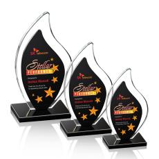 Trejo Full Color Black Flame Crystal Trophy - Crystal Trophies