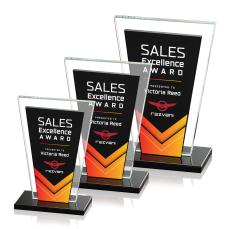 Braun Full Color Black Crystal Trophy - Crystal Trophies