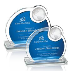 Geiger Blue Globe Crystal Trophy - Crystal Trophies