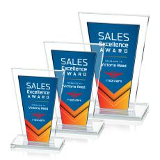 Braun Full Color Blue Crystal Trophy - Crystal Trophies