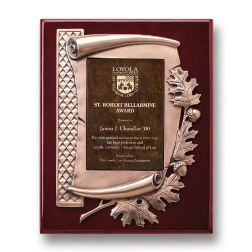 Awards and Plaques - Glass Trophies - Art Glass Trophies - Oak Leaf Plaque