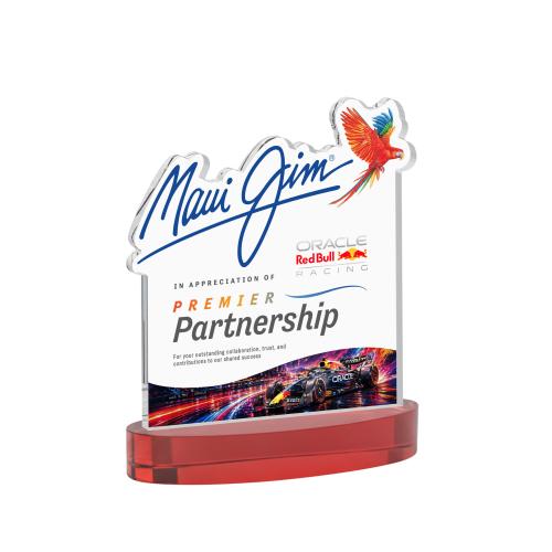 Awards and Plaques - Crystal Trophies - EdgeCraft Square Full Color on Alberton - Red (via Ocean)
