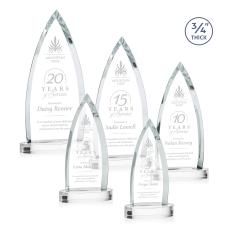Valdes on Alberton Base Clear Crystal Trophy - Crystal Trophies