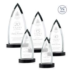 Valdes on Alberton Base Black Crystal Trophy - Crystal Trophies