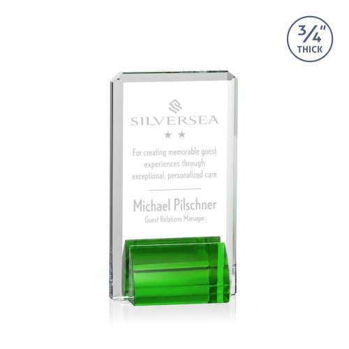 Awards and Plaques - Crystal Trophies - Howard Green Rectangle Crystal Trophy