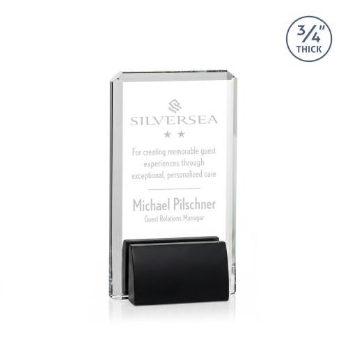 Awards and Plaques - Crystal Trophies - Howard Black Rectangle Crystal Trophy