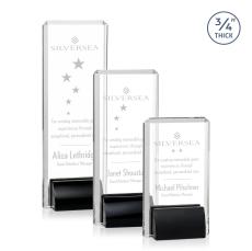 Howard Black Rectangle Crystal Trophy - Crystal Trophies