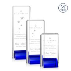 Howard Blue Rectangle Crystal Trophy - Crystal Trophies