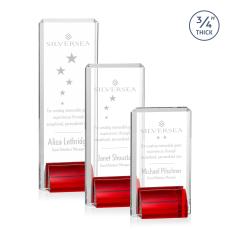 Howard Red Rectangle Crystal Trophy - Crystal Trophies