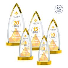 Valdes Full Color on Alberton Base Gold Crystal Trophy - Custom Trophies