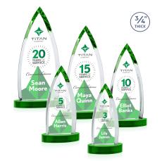 Valdes Full Color on Alberton Base Green Crystal Trophy - Custom Trophies