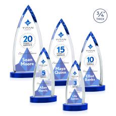 Valdes Full Color on Alberton Base Blue Crystal Trophy - Custom Trophies