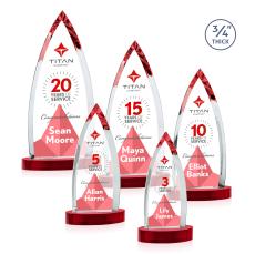 Valdes Full Color on Alberton Base Red Crystal Trophy - Custom Trophies