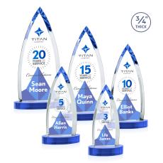 Valdes Full Color on Alberton Base Sky Blue Crystal Trophy - Custom Trophies