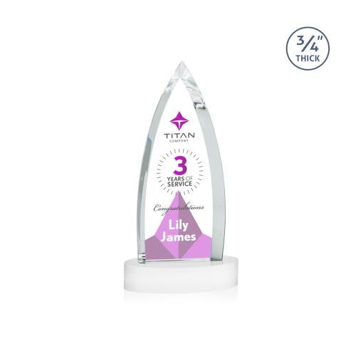 Awards and Plaques - Crystal Trophies - Valdes Full Color on Alberton Base Fagan Crystal Trophy