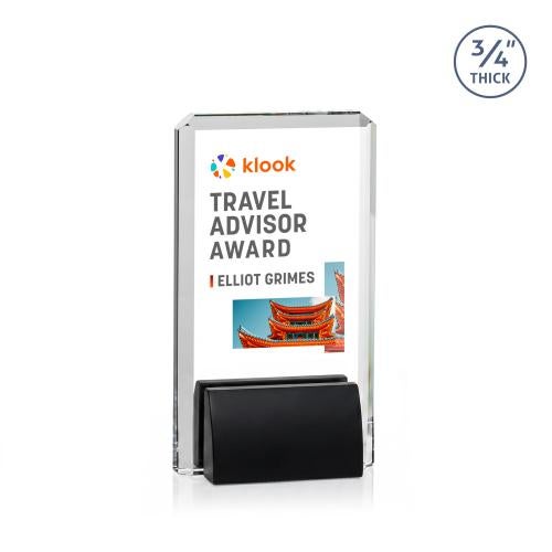 Awards and Plaques - Crystal Trophies - Howard Full Color Black Rectangle Crystal Trophy