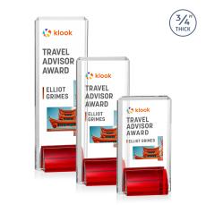 Howard Full Color Red Rectangle Crystal Trophy - Custom Trophies