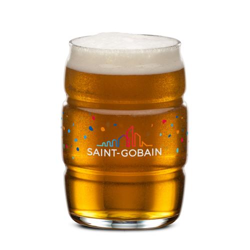 Custom Barware Glasses - Beer Glasses - Barrel Beer Glass - Full Color