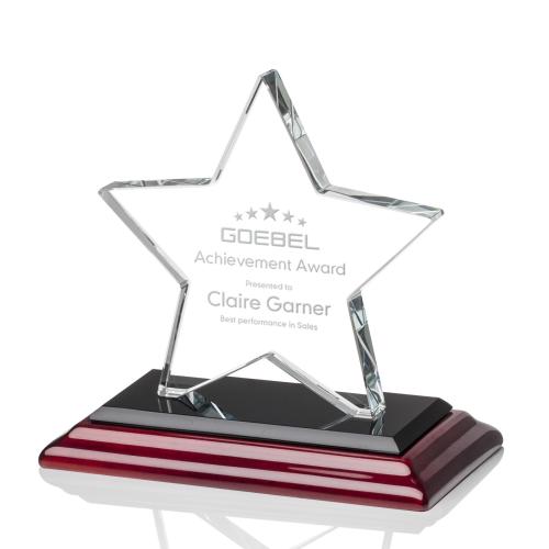 Awards and Plaques - Crystal Trophies - Gamboa Star Wood Crystal Trophy