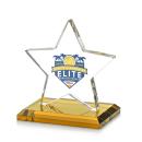 Gamboa Star Full Color Amber Crystal Trophy