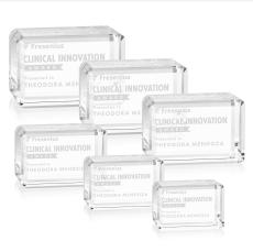Rahman Cube Horizontal Rectangle Crystal Trophy - Employee Awards