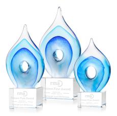 Caspian Tear Drop on Gibbons Glass Trophy - Glass Trophies