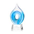 Caspian Tear Drop on Small Crystal Clear Glass Trophy