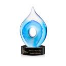Caspian Tear Drop on Lockwood Black Glass Trophy