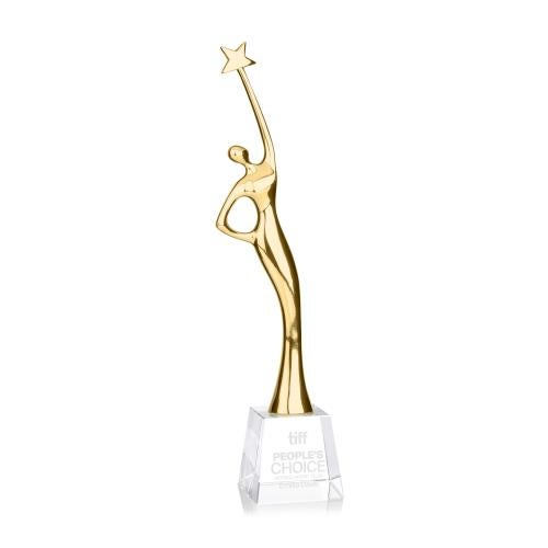 Awards and Plaques - Crystal Trophies - Star Goddess - Gold/Clear