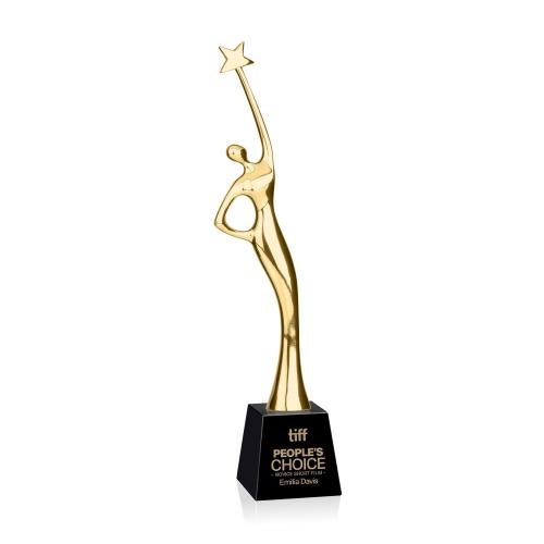 Awards and Plaques - Crystal Trophies - Star Goddess - Gold/Black