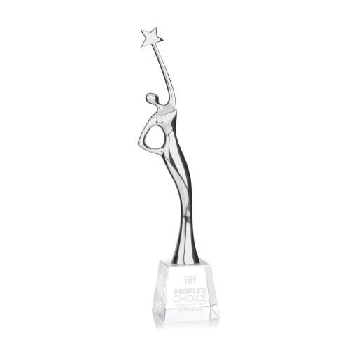 Awards and Plaques - Crystal Trophies - Star Goddess - Silver/Clear