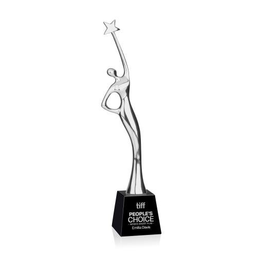 Awards and Plaques - Crystal Trophies - Star Goddess - Silver/Black