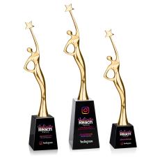 Star Goddess Full Color Gold/Black Crystal Trophy - Crystal Star Trophies