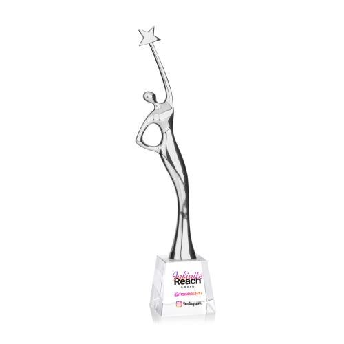 Awards and Plaques - Crystal Trophies - Star Goddess Full Color Silver/Clear Crystal Trophy