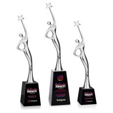 Star Goddess Full Color Silver/Black Crystal Trophy - Crystal Star Trophies