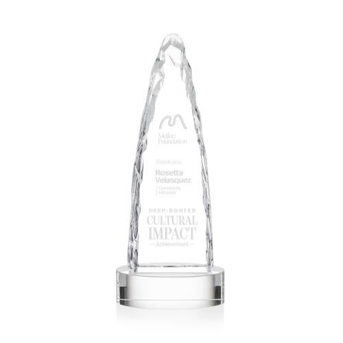 Awards and Plaques - Crystal Trophies - Booker Iceberg on Base - Clear