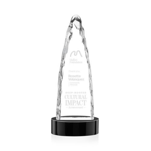 Awards and Plaques - Crystal Trophies - Booker Iceberg on Base - Black