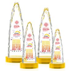 Booker Full Color on Base Gold Towers Crystal Trophy - Crystal Trophies